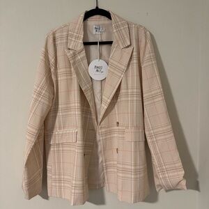 Princess Polly Blush Plaid Blazer